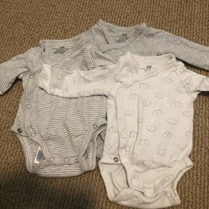 Three Pack of H&M Kimono-Style Onesies 1-2 Months